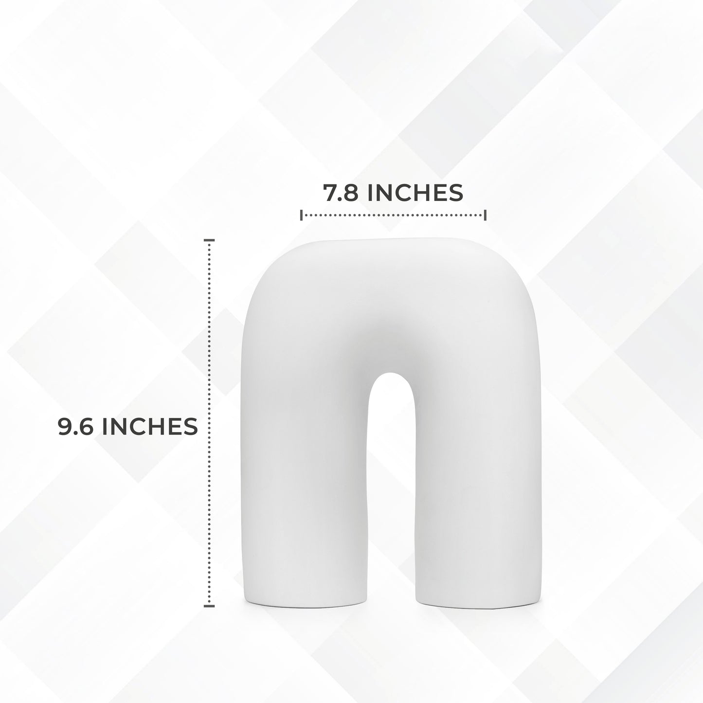 LuxeLane 'U Vase' for Home Decor - White Gloss, 11 inches, Pack of 1