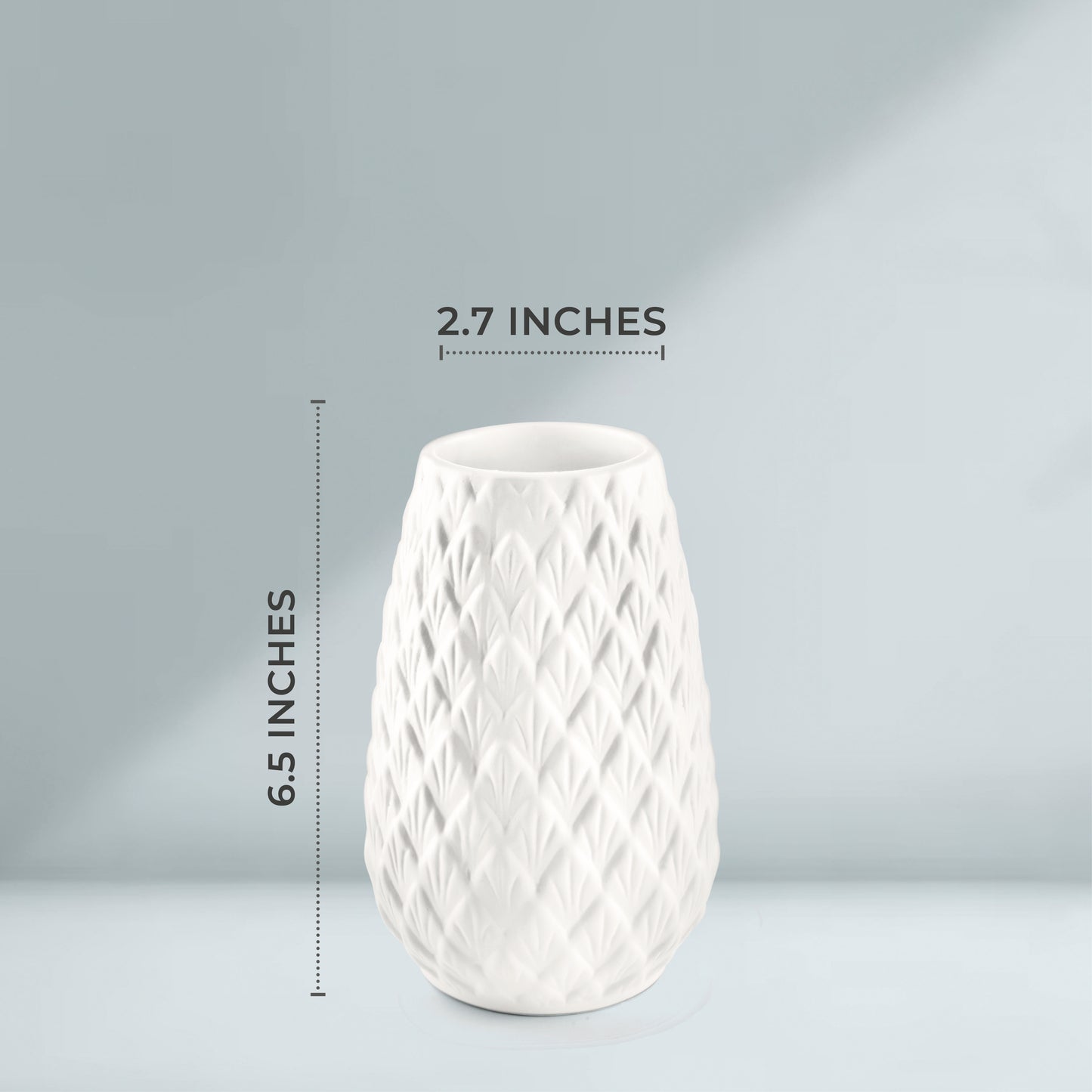 LuxeLane 'Pineapple Vase' for Home Decor - White Gloss, 6 inches, Pack of 1