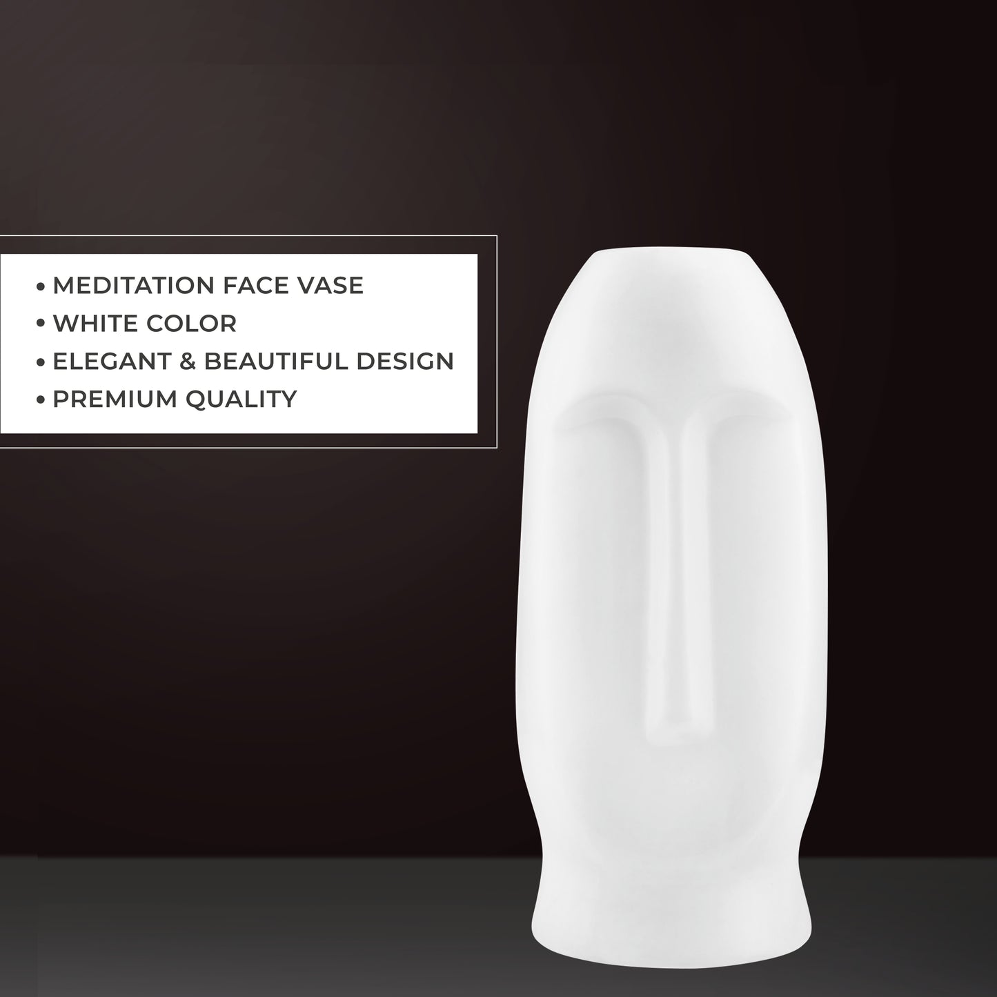 LuxeLane 'Face Vase' for Home Decor - White Gloss, 9 inches, Pack of 1